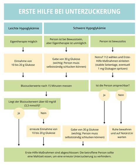 Schema: Wie Unterzuckerung das Gehirn und Gleichgewichtssystem beeinflusst