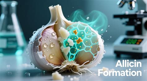Schema: Wirkprinzipien von Allicin aus Knoblauch im Körper