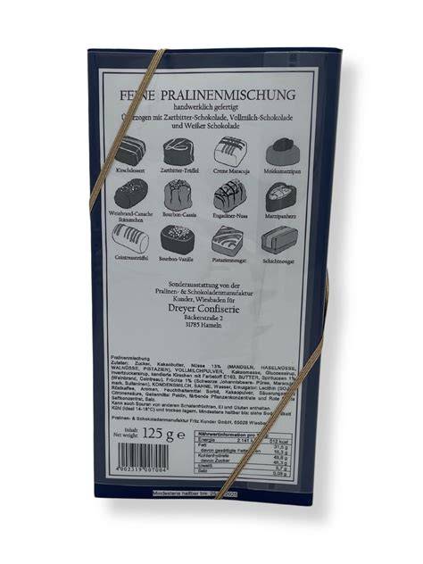 Schema: Zutatenkategorien der Pralinenmischung
