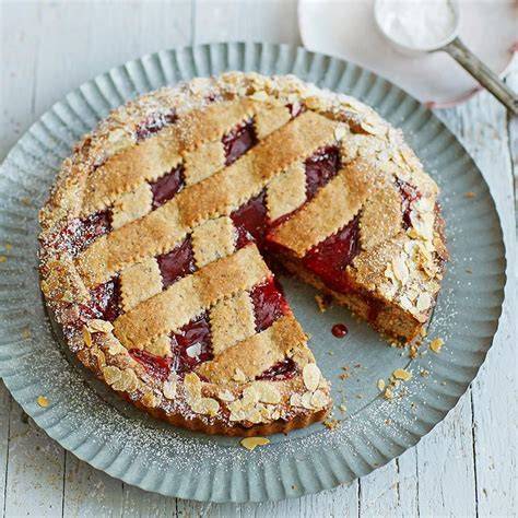 Schema Linzer Torte: Teig, Marmelade, Gitternetz