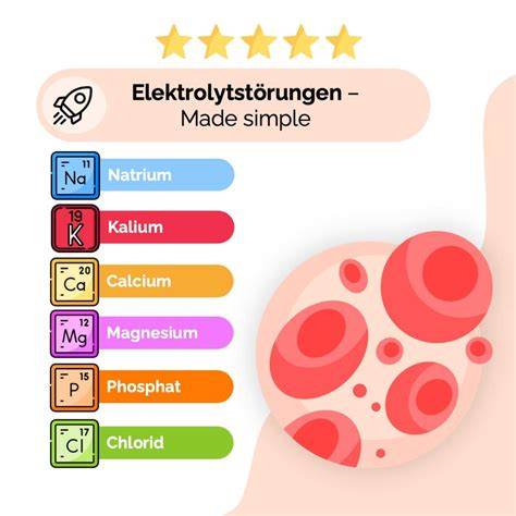 Schema der wichtigsten Elektrolyte im Körper