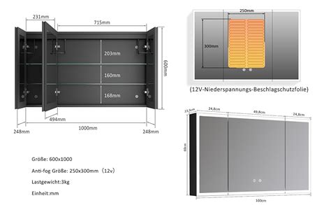 Schema mit Maßen und Etagenabständen einer 4-stöckigen Etagere