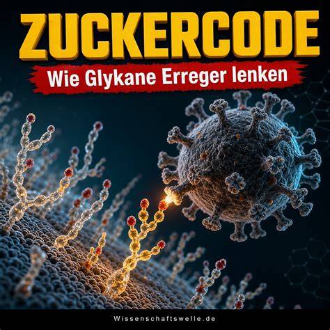 Schematische Darstellung: Glykane auf Zelloberflächen und Rezeptoren