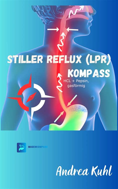 Schematische Darstellung: Mechanismus des stillen Reflux und seine Auswirkungen auf den Halsbereich