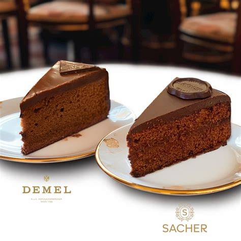 Schematische Darstellung: Unterschiede Sacher vs. Demel Torte