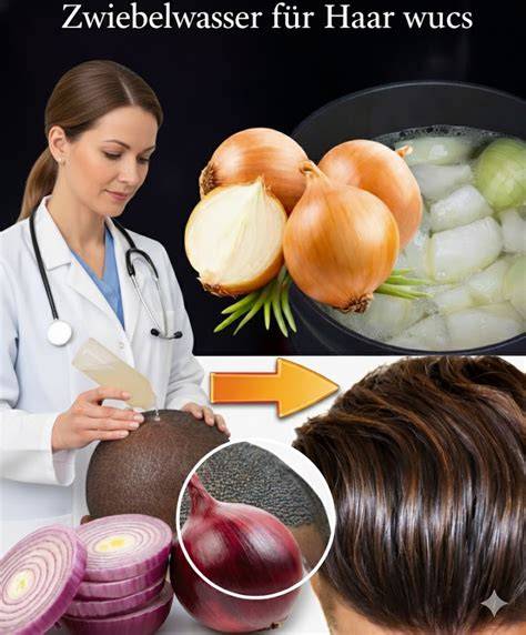 Schematische Darstellung: Wie Zwiebelsaft auf der Kopfhaut wirkt