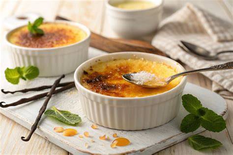 Schematische Darstellung der Ei-Gerinnung in Crème Brûlée