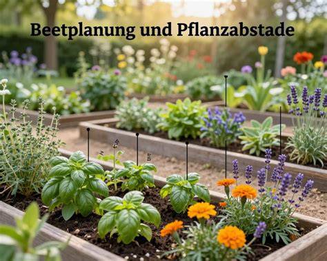 Schematische Pflanzabstände und Reihenorientierung