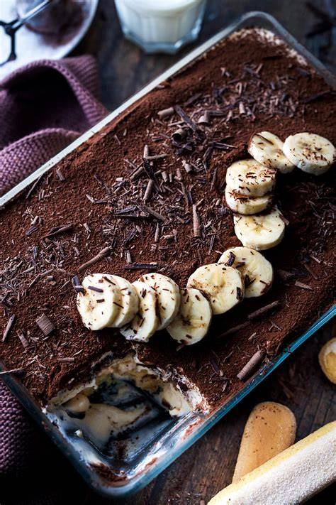 Schichtaufbau Bananen-Tiramisu als Infografik
