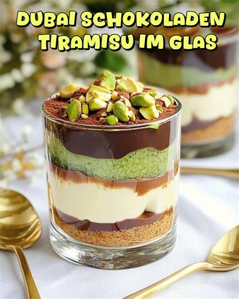 Schichtdessert im Glas: Engelshaar, Mascarponecreme und Dubai Schokoladenschicht