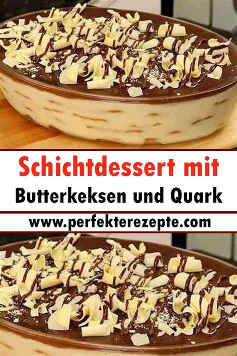 Schichtdessert mit Butterkeksen und Vanillepudding