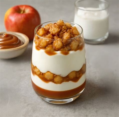 Schichtdessert mit Karamell und Baiser