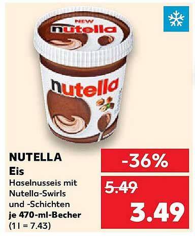 Schichten von Eis, Nutella und gehackten Rocher-Stückchen