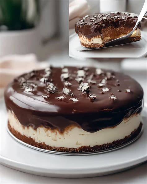 Schichtkuchen: Schokoboden, weiße Kokosfüllung, Schokoglasur