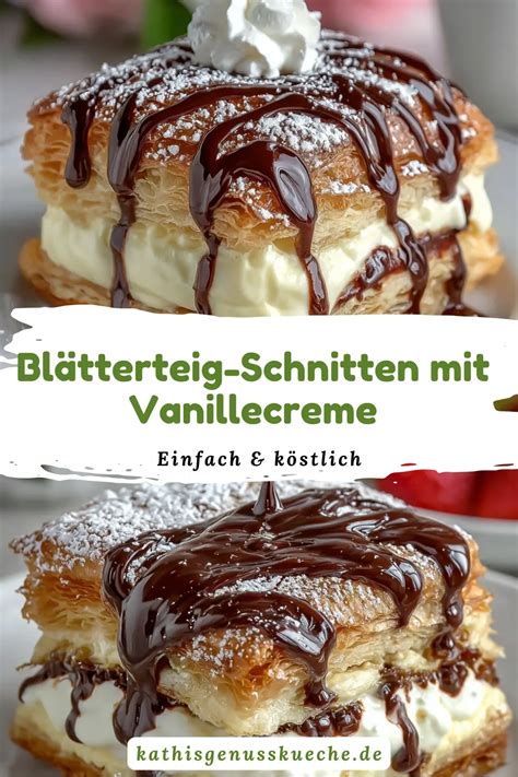 Schichtkuchen aus Blätterteig mit Vanillecreme