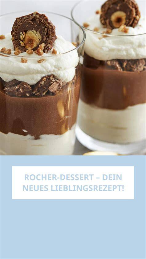 Schichtpudding mit Sahne und Ferrero Rocher im Glas
