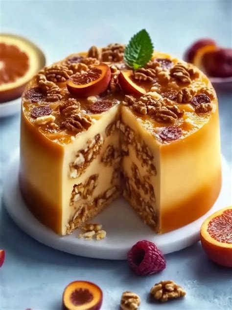 Schichttorte aus Apfel-Zimt-Kuchen mit Frischkäse-Frosting und Karamell