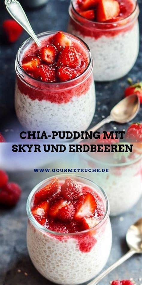 Schichtung: Erdbeerpüree, Chia-Pudding, Skyr