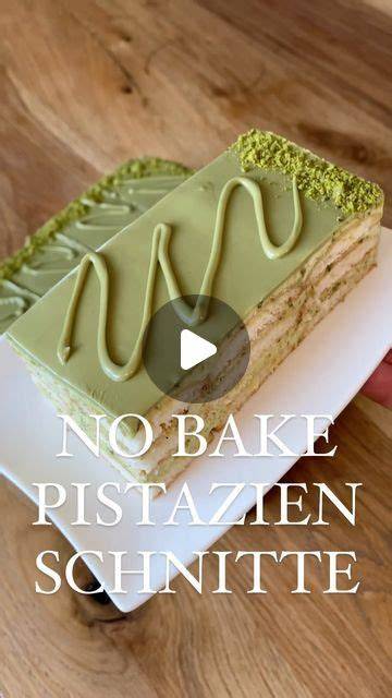 Schichtweise zusammengesetzte Pariser Creme Schnitte mit Pistazien