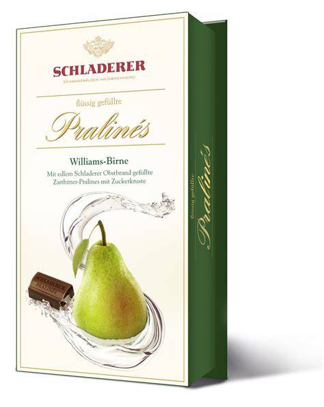 Schladerer Williams-Birne Praline mit Zartbitterschokolade