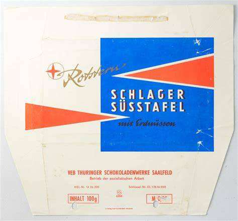 Schlager Süßtafel Verpackung DDR-Design
