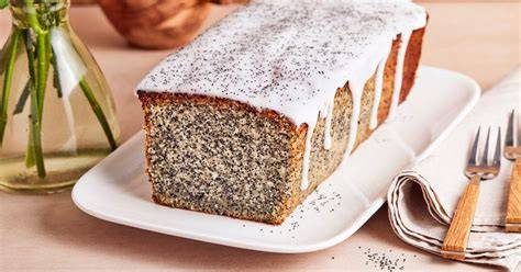 Schlesischer Mohnkuchen in Kastenform - aufgeschnitten