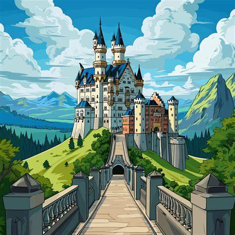 Schloss Dorincourt Illustration im viktorianischen Stil