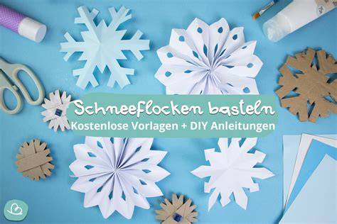 Schneeflocken Formen und Vorlagen auf Karton