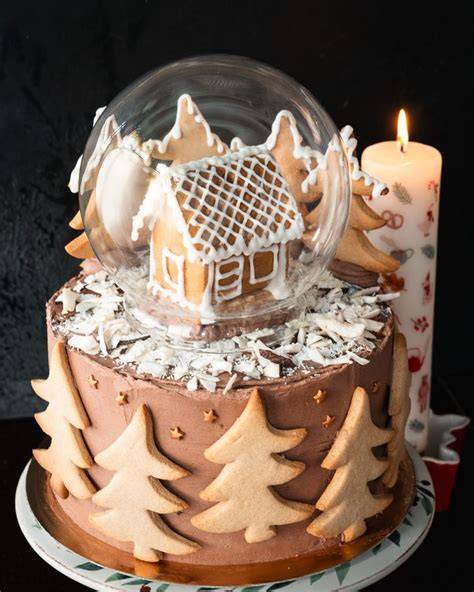 Schneekugel Torte auf Kuchen