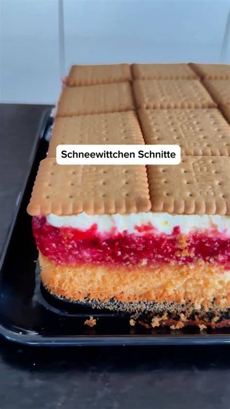 Schneewittchen Torte mit Butterkeksen, Zutaten und Schichten als Infografik