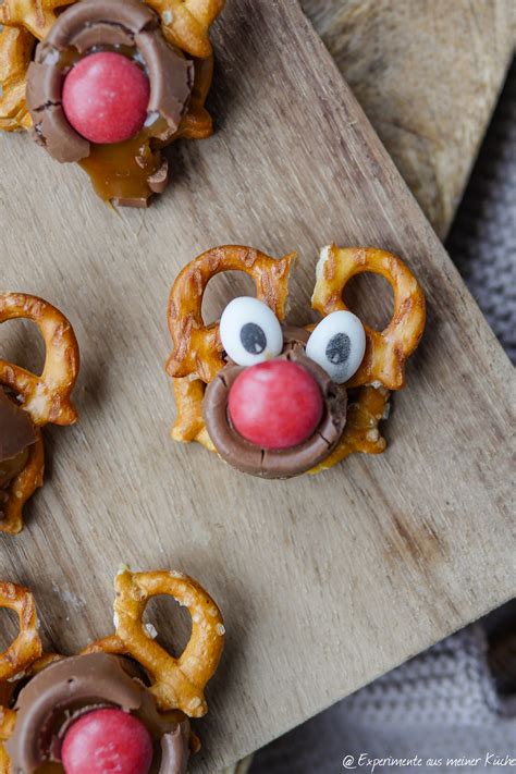 Schnell-Rentier mit Schokolinse und Brezeln