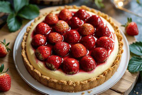 Schnelle Erdbeer-Schoko-Torte: Boden, Creme und frische Beeren