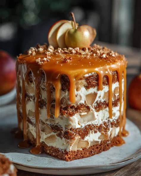 Schnelle Mini-Karamelltorte mit Toffees und Karamell-Drip