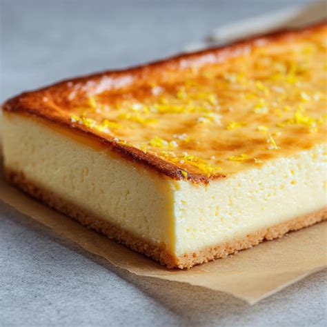 Schneller Quark-Rahm-Kuchen ohne Boden auf Backblech