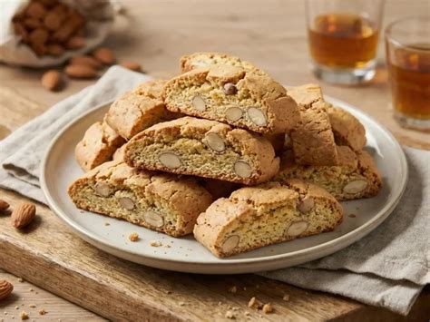 Schoko Cantuccini auf einem Teller mit Pistazien-Dekor