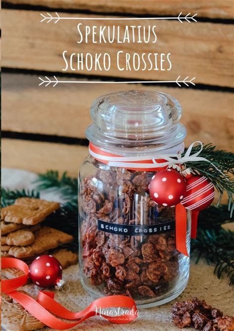 Schoko Crossies mit Spekulatius im Glas als Geschenk