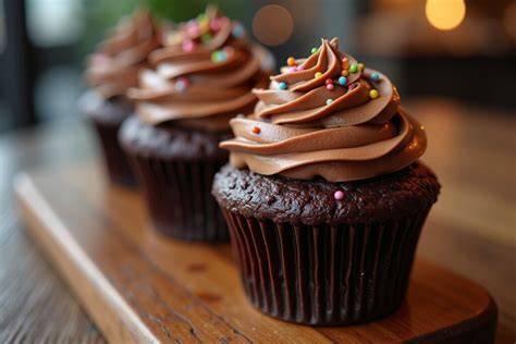 Schoko Cupcakes auf einem Geburtstagstisch