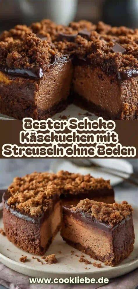 Schoko Käsekuchen mit Streuseln auf Teller