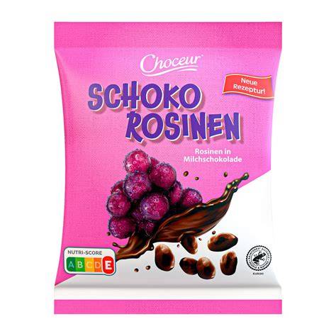 Schoko Rosinen im Detail: Kombination aus Trockenobst und Schokolade