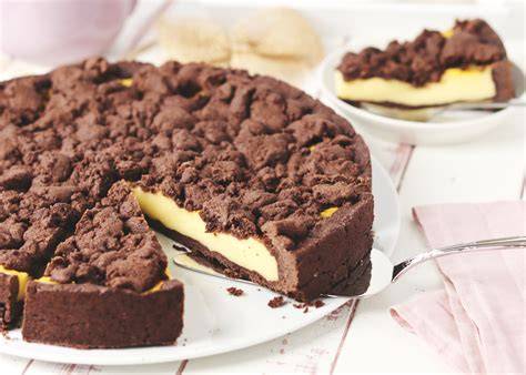 Schoko Streuselkuchen mit Pudding als Rezept-Infografik