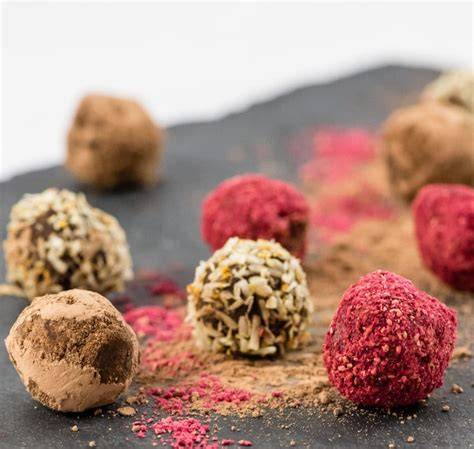 Schoko Trüffel mit Cashewkernen und Cranberry
