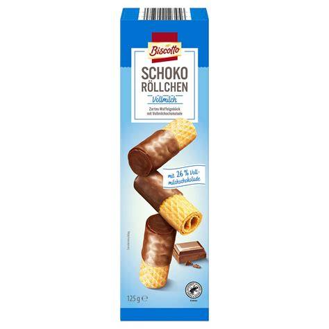 Schoko Waffelröllchen und Zutaten