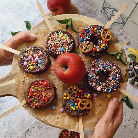 Schoko-Apfel-Lollis für Kindergeburtstag