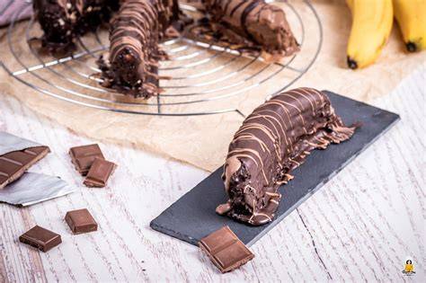 Schoko-Banane als Dessert und Snack
