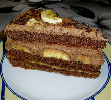 Schoko-Bananen-Torte aufgeschnitten