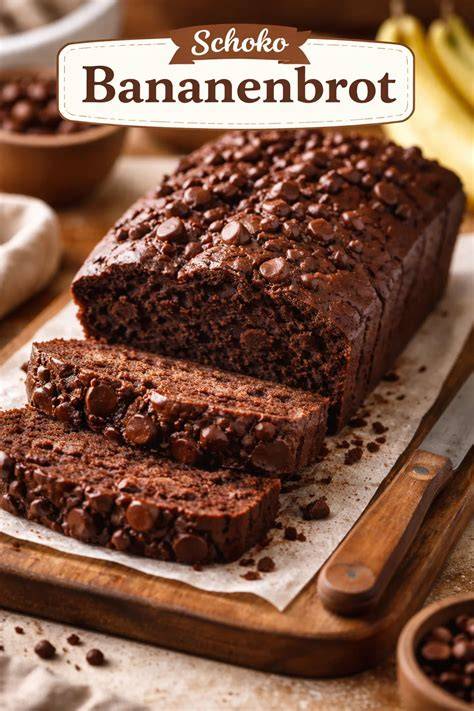 Schoko-Bananenbrot auf Bretter
