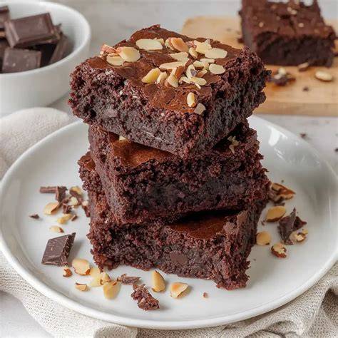 Schoko-Brownies auf einem Teller