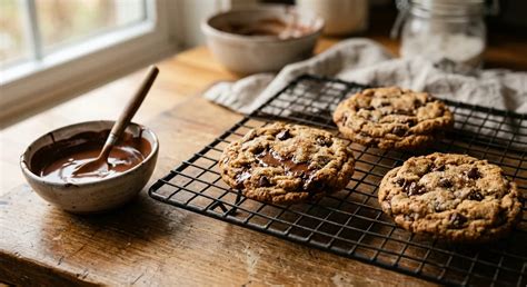 Schoko-Cookies auf einem Kuchengitter
