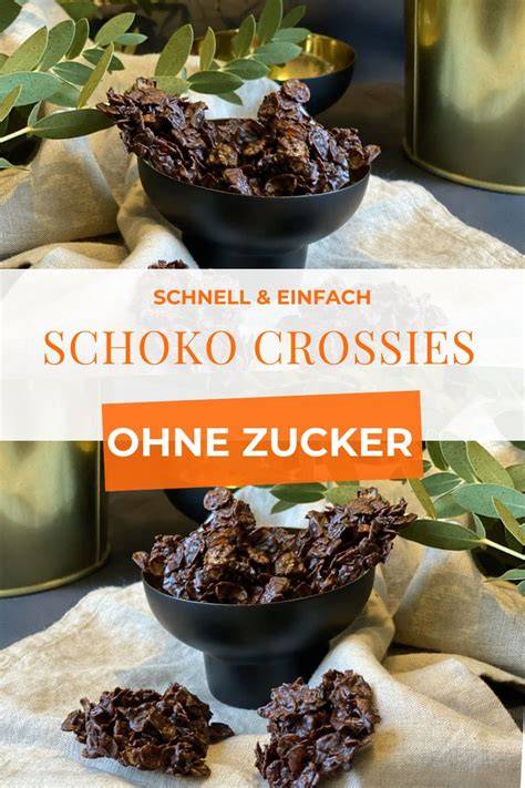 Schoko-Crossies ohne Zucker: Zutaten und Ergebnis als Infografik