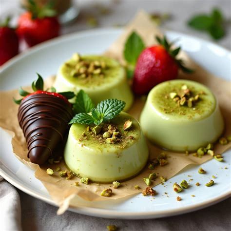 Schoko-Eis mit Pistazien und Erdbeeren